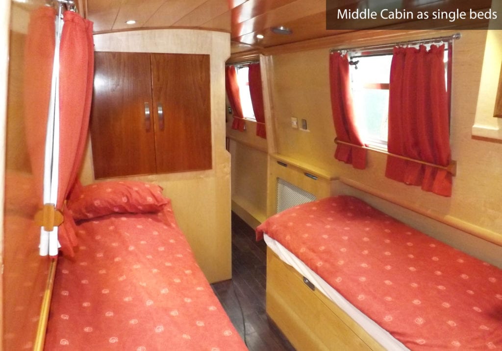 Wily Fox boat page cabin as twin