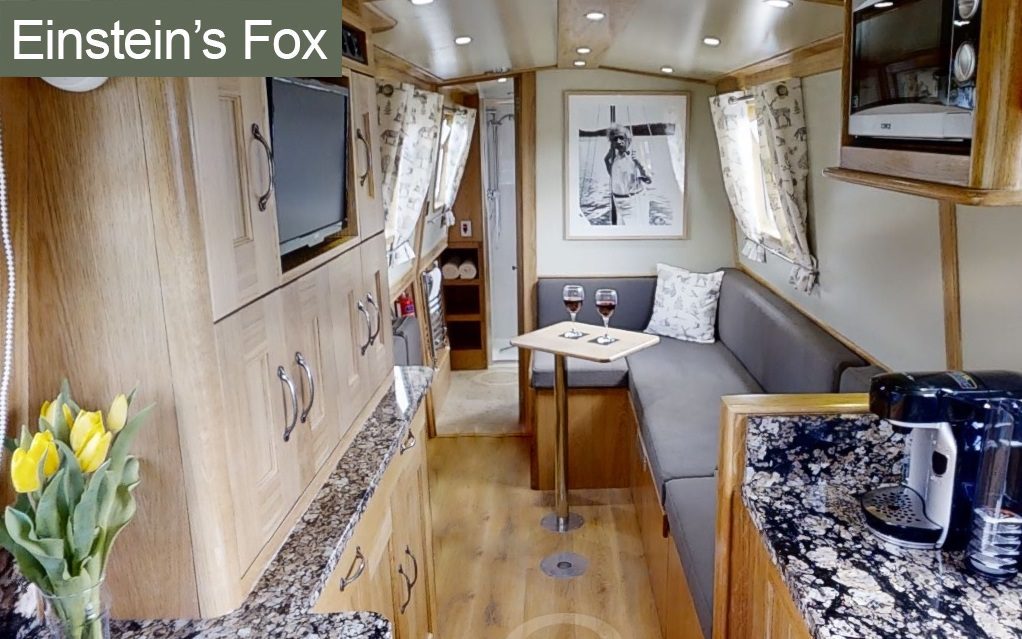 Interior of Einstein's foxhangers narrowboat