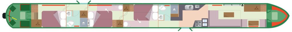 Narrowboat Foxhound Floorplan