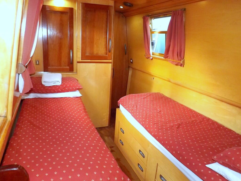 twin single beds which will also convert to a fixed double bed